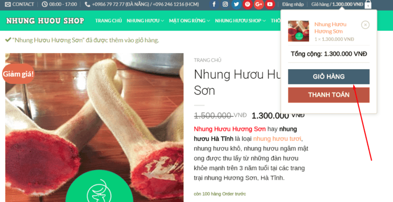 tiến đến giỏ hàng